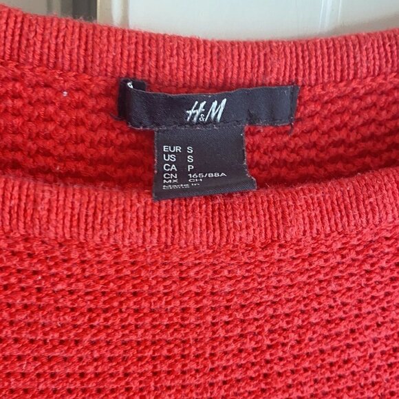 H & M‎ Women’s Sz S RED Shift Sweater Valentine Dress - Picture 3 of 5